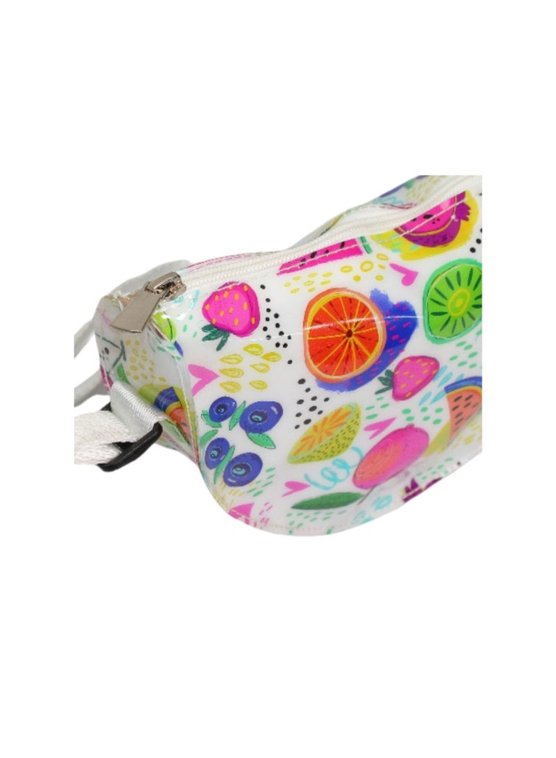 فانسي حقيبة خصر للبنات - بيضاء بتصميم فواكه - Image 3